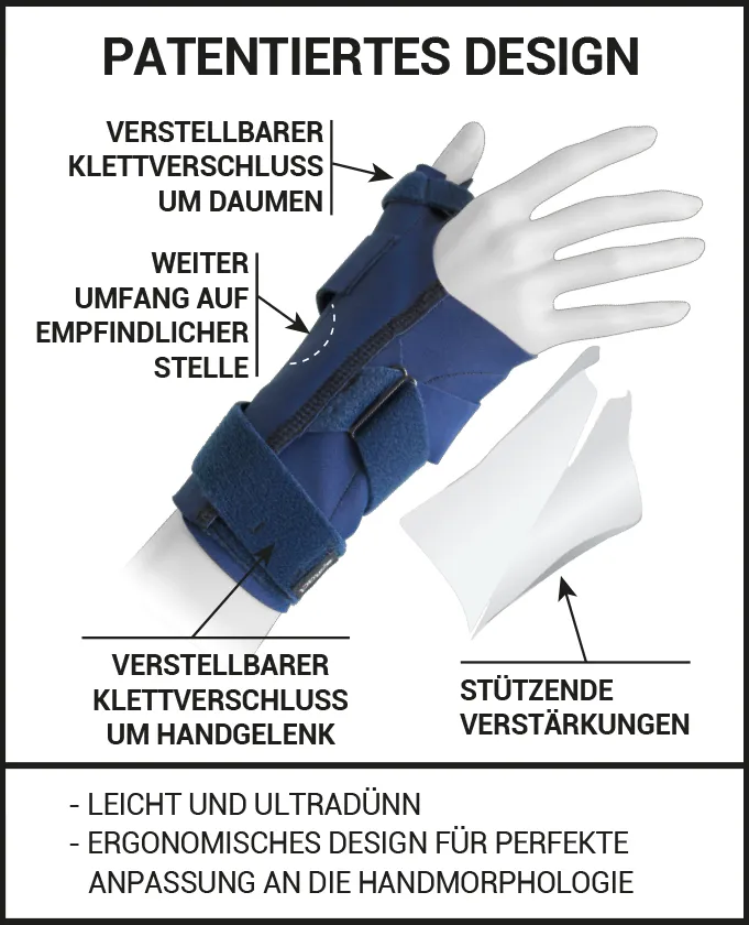 QUERV'ACTIV™ flexible Aktivitätsbandage bei Sehnenscheidenentzündung De  Quervain